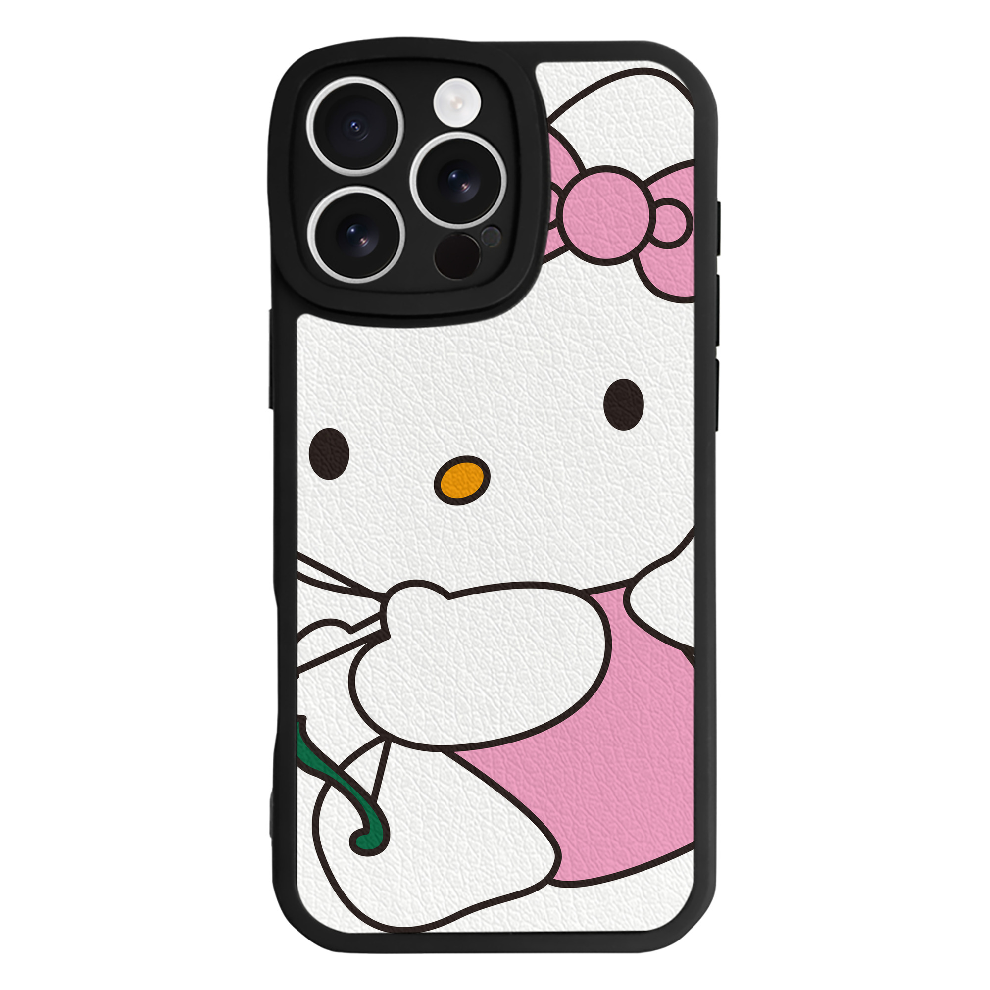 （画像用） Hello Kitty ハローキティ 【iPhone 16シリーズ対応】シリコンスマホケース（レザー調） 材質：シリコン
